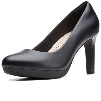 Clarks womens Ambyr Joy Pump, Black Leather, 9.5 Wide US