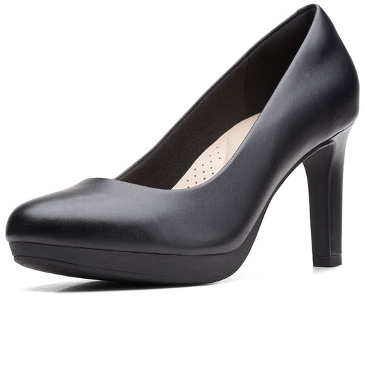 Clarks womens Ambyr Joy Pump, Black Leather, 9.5 Wide US