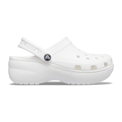 Crocs Women's Classic Platform Clog, White, 8