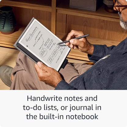 New Amazon Kindle Scribe (64GB) - Redesigned display with uniform borders. Now write directly on books and documents. With built-in notebook summarization. Includes Premium Pen - Metallic Jade