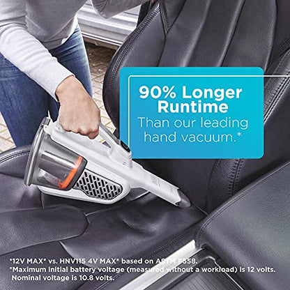 BLACK+DECKER Dustbuster Handheld Vacuum, Cordless, AdvancedClean+, White (HHVK320J10)