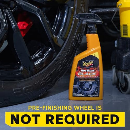 Meguiar's Hot Rims Black Wheel Cleaner, Best Cleaner for Matte Black Wheels - 24 Oz Spray Bottle