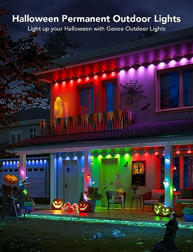 Govee Permanent Outdoor Lights, Smart RGBIC Outdoor Lights with 75 Scene Modes, 150ft with 108 LED Eaves Lights, IP67 Waterproof for Halloween Decorations, Christmas, Work with Alexa, Google Assistant