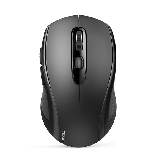 TECKNET Bluetooth Mouse, 2-in-1(BT 5.0/3.0+2.4Ghz) 4000DPI Wireless Mice with USB Connect Available for Laptop Computer, Portable PC Mouse Bluetooth for Mac (USB-A+BT Wireless Connect, Black)