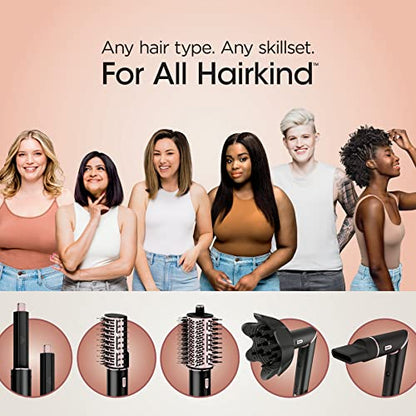 Shark FlexStyle Hair Dryer & Powerful Styling System with 6-Piece Hair Styling Tools, Paddle Brush, Curl-Defining Hair Diffuser, Auto-Wrap Curlers, Styling Concentrator, Oval Brush &, Black, HD440BK