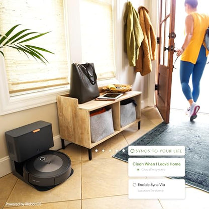 iRobot Roomba j7+ (7550) Self-Emptying Robot Vacuum – Uses PrecisionVision Navigation to Identify & Avoid Objects Like Socks, Shoes, & Pet Waste, Smart Mapping, Self-Empty for Up to 60 Days