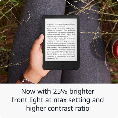 New Amazon Kindle (16 GB) - Lightest and most compact Kindle, with glare-free display, faster page turns, adjustable front light, and long battery life - Black