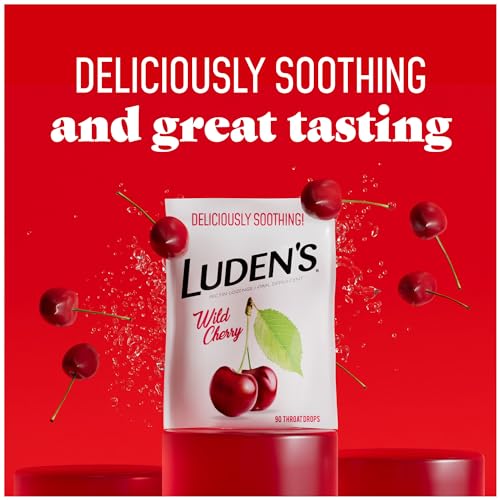 Ludens Deliciously Soothing Throat Drops, Wild Cherry Flavor, 90 Count