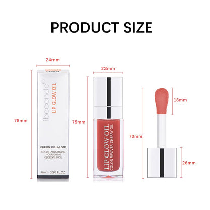 Hydrating Lip Glow Oil, Plumping Lip Gloss, Moisturizing Lip Oil Gloss, Transparent Moisturizing Lip Balm, Natural Lip Plumper, Lip Plumper Gloss Make Lips Fuller and Moisturizing (Cherry)