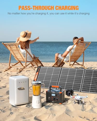 GRECELL 999Wh Solar Generator 1000W, Portable Power Station with 60W USB-C PD Output, 110V Pure Sine Wave AC Outlet Backup Lithium Battery for Outdoors Camping Travel Hunting Home (Peak 2000W)