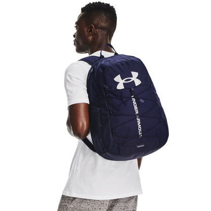 Under Armour Unisex-Adult Hustle Sport Backpack , Midnight Navy (410)/Metallic Silver , One Size Fits All