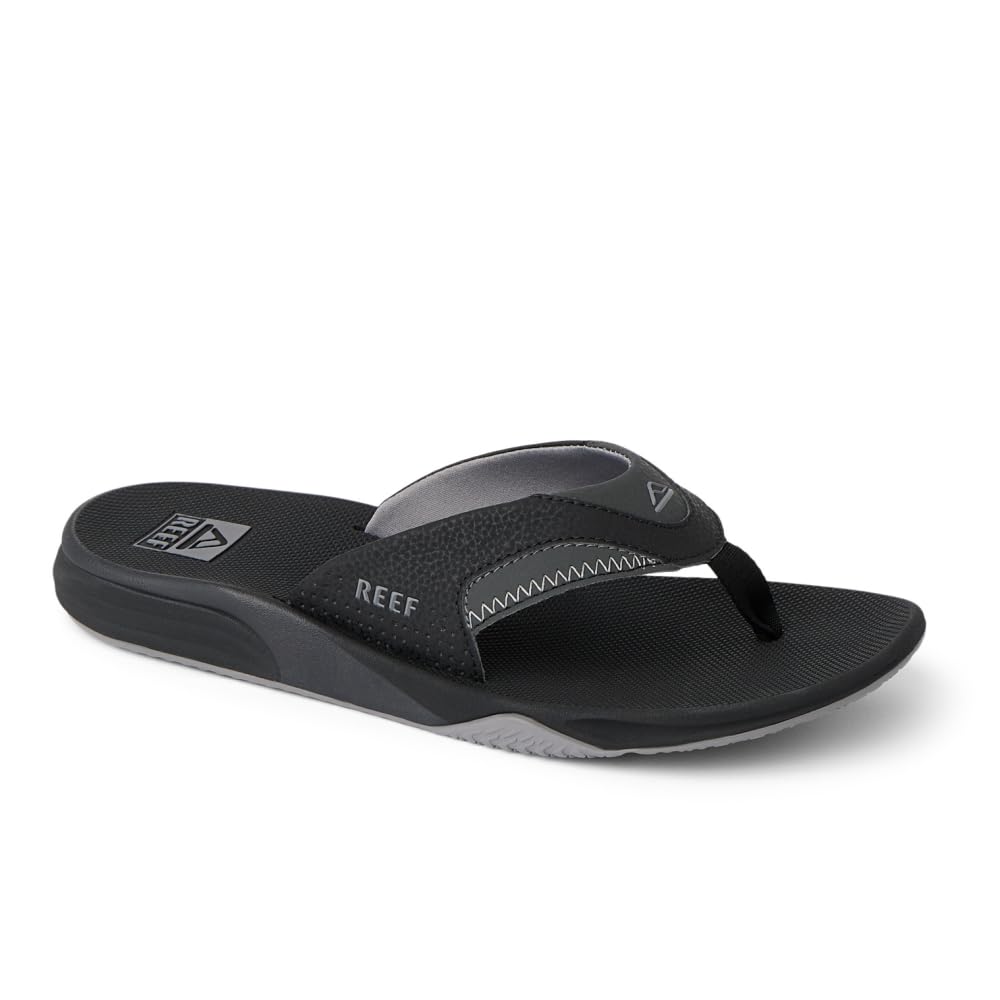 Reef Men's Cushion Fanning Flip-Flop, Black, 10