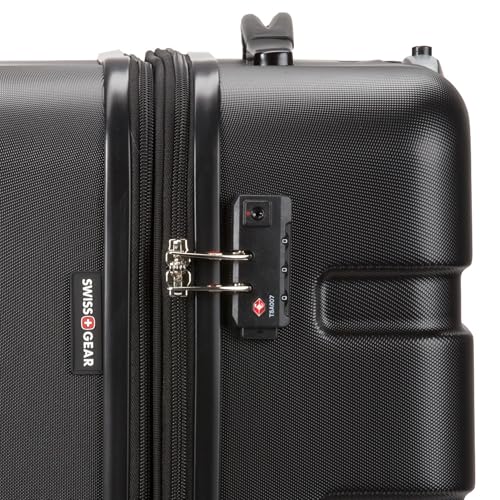 SwissGear 7366 Hardside Expandable Luggage with Spinner Wheels, Black, Checked-Large 27-Inch