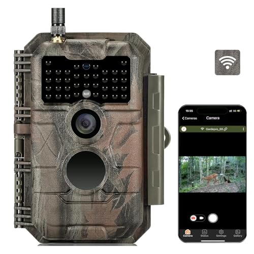 GardePro E6 Trail Camera WiFi 32MP 1296P Game Camera with No Glow Night Vision Motion Activated Waterproof for Wildlife Deer Scouting Hunting or Property Security, Camo