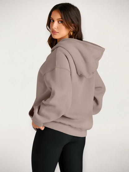 Trendy Queen Womens Oversized Hoodies Fleece Sweatshirts Long Sleeve Sweaters Pullover Fall Outfits CoffeeGrey S