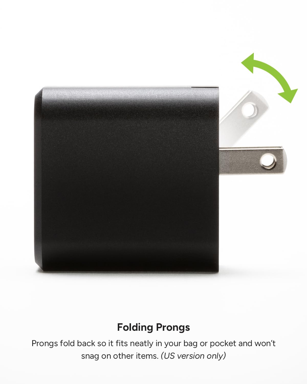 Mophie GaN 30W USB C Charger Block - Fast Wall Charger for iPhone, iPad, Samsung Galaxy, Google Pixel, and More - Compact, Foldable Prongs, Eco-Friendly, Black