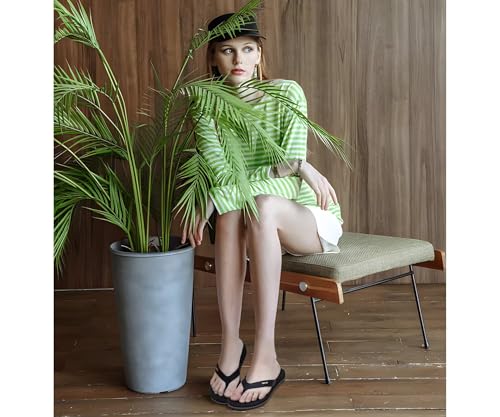 ONCAI Women's Flip Flops Comfortable Summer Beach Thong Sandals for Women 2025 with Cushion Walking Arch Support Yoga Mat Indoor Outdoor Soles Black Size 8