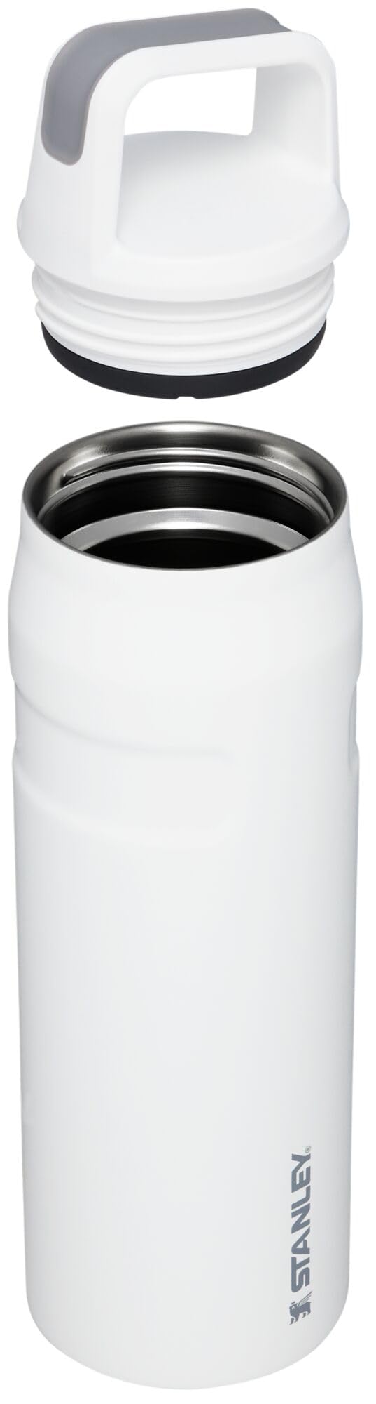 STANLEY IceFlow Cap and Carry Water Bottle 24 oz | Wide Mouth Twist Lid | Lightweight and Leakproof for Travel and Sports | Insulated Stainless Steel | BPA-Free | Polar