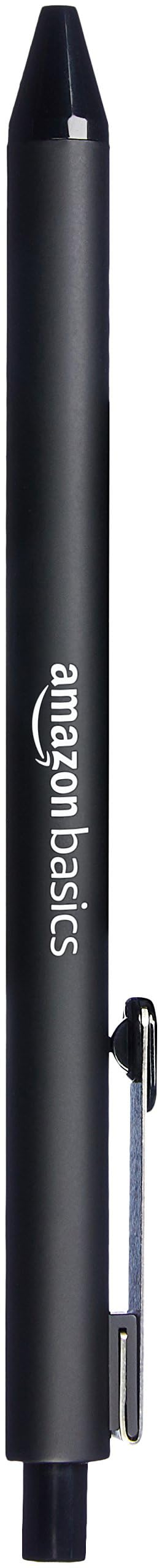 Amazon Basics Black Ballpoint Pens for Smooth Writing, Retractable, 12-Pack