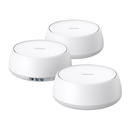 TP-Link Deco 7 BE25 Dual-Band BE5000 WiFi 7 Mesh Wi-Fi System | 4-Stream 5 Gbps, 240 Mhz | Covers up to 6,600 Sq.Ft | 2X 2.5G Ports Wired Backhaul | VPN,MLO, AI-Roaming, HomeShield, 3-Pack