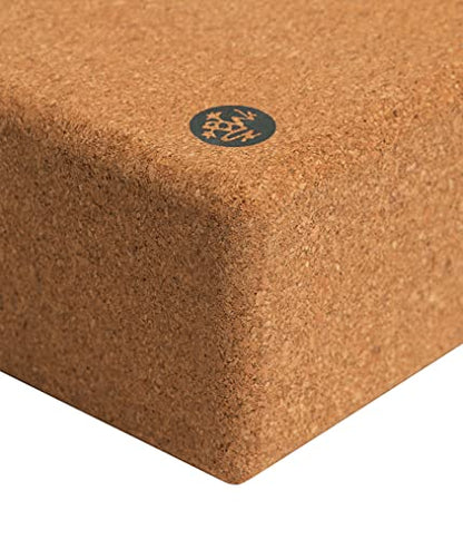 Manduka Yoga Cork Block - Yoga Prop and Accessory, Good for Travel, Comfortable Edges, Lightweight, Extra Firm Cork, 4" x 6" x 9" (10 x 15 x 22.5 cm)