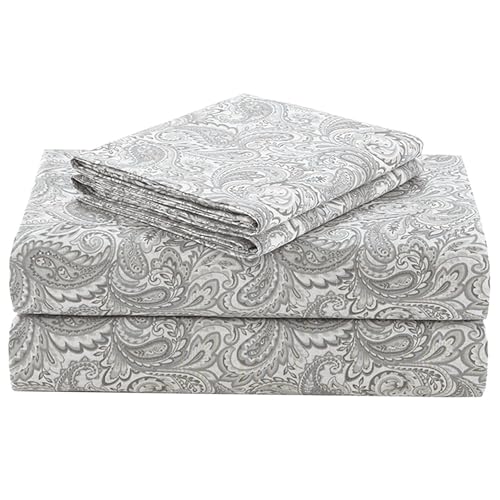 Comfort Spaces 100% Cotton Queen Sheet Set, 144TC, Paisley Multi 4 Piece
