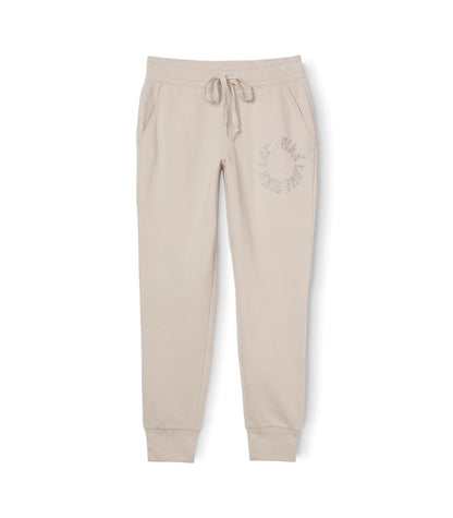 Victoria's Secret Women's Pink Logo Fleece Jogger Sweatpants, Ivory, M