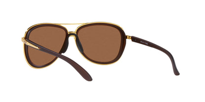 Oakley Women's OO4129 Split Time Aviator Sunglasses, Matte Rootbeer/Prizm Tungsten Polarized, 58 mm