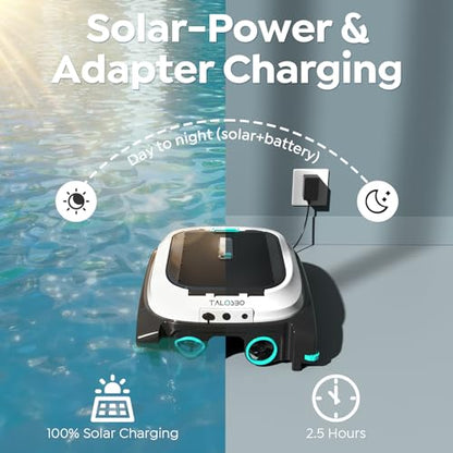 TALOSBO Pleco SK01 Solar Powered Robotic Pool Skimmer with APP Support, 24/7 Cleaning, Two Charging Modes, Smart Obstacle Avoidance, 7L Filter Capacity, Ideal for All Pool Surfaces