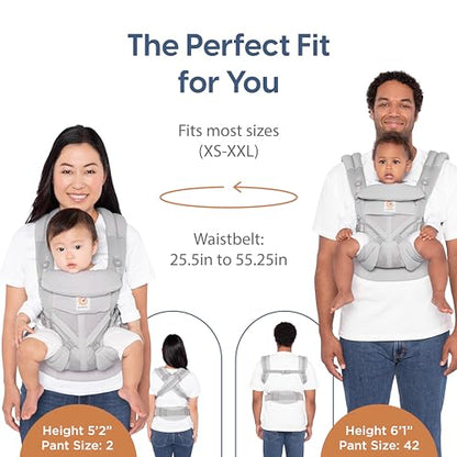 Ergobaby Omni 360 All-Position Baby Carrier for Newborn to Toddler with Lumbar Support (7-45 Pounds), Pure Black, 1 Count (Pack of 1)