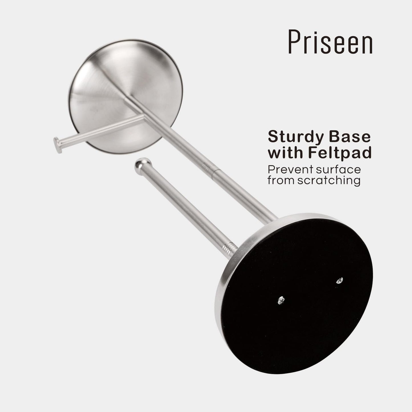 Toilet Paper Holder Stand with Phone Shelf, Freestanding TP Holder, Holds 5 Rolls, Stainless Steel (Brushed Nickel)