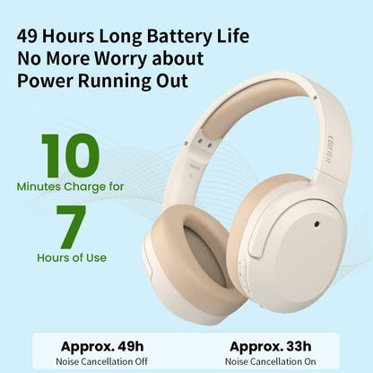 Edifier W820NB Plus Over-Ear Active Noise Cancelling Headphones, Clear Calls with Deep Noise Reduction,Bluetooth Headphones with LDAC for Hi Res Wireless Audio Comfortable Fit,Bluetooth 5.2