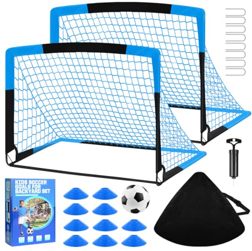 Soccer Goal,Soccer Goals for Backyard Set- 2 Pack Portable Soccer Net
