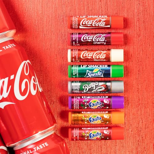 Lip Smacker Coca-Cola Flavored Balm, 8 Count, Flavors Coke, Cherry Vanilla Sprite, Root Beer, Orange Fanta, Grape Strawberry Fanta