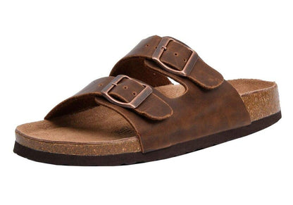 CUSHIONAIRE Women's Lane Cork Footbed Sandal With +Comfort, Brown Oily 11