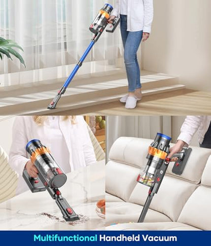 NADALY Cordless Vacuum Cleaner, 550W/45Kpa Stick Vacuum with Touch Screen, MAX 65Mins Runtime Vacuum Cleaner for Home, Anti-Tangle & Auto Mode, Wireless Vacuum for Pet Hair Carpet Hardwood Floor