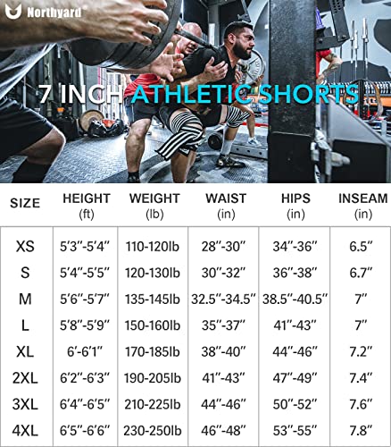 NORTHYARD Men's Athletic Running Shorts Quick Dry Workout Shorts 7"/ 5"/ 9" Lightweight Sports Gym Basketball Shorts Hiking Exercise Black L