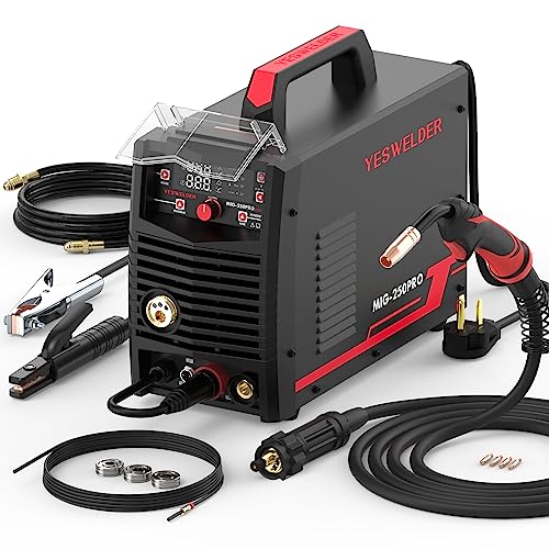 YESWELDER MIG-250 PRO Aluminum MIG Welder, 250Amp 220V, Gas MIG Gasless Flux Core Welding Machine MIG/Lift TIG/Stick 4 in 1 Welder, Spool Gun Compatible