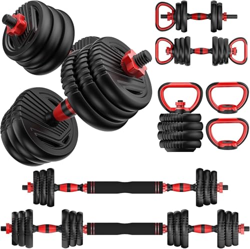 Adjustable Dumbbells, 20/30/45/70/90lbs Free Weight Set with