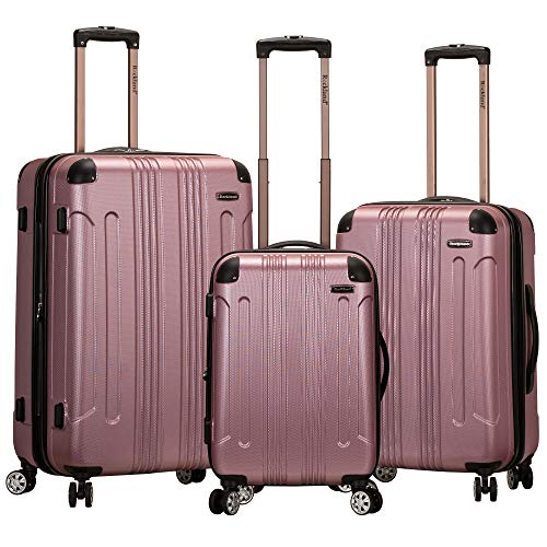 Rockland London Hardside Spinner Wheel Luggage, Pink, 3-Piece Set (20/24/28)