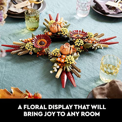 LEGO Icons Dried Flower Centerpiece, Botanical Collection Crafts Set for Adults, Artificial Flowers with Rose and Gerbera, Table or Wall Decoration, Home Décor, 10314