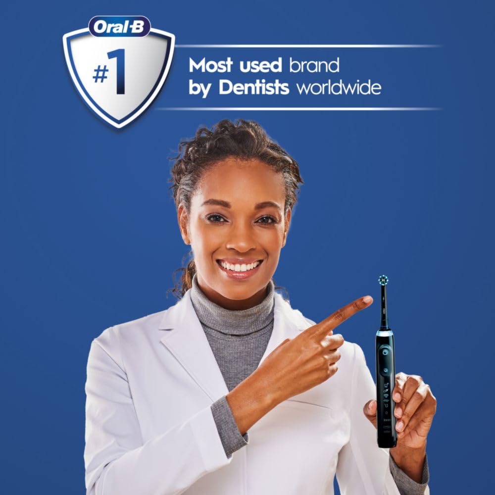 Oral-B Genius X Limited Rechargeable Electric Powered Toothbrush, Black with 1 Brush Head and Travel Case - Pressure Sensor to Protect Gums - 5 Cleaning Settings - 2 Minute Timer - App Tracking