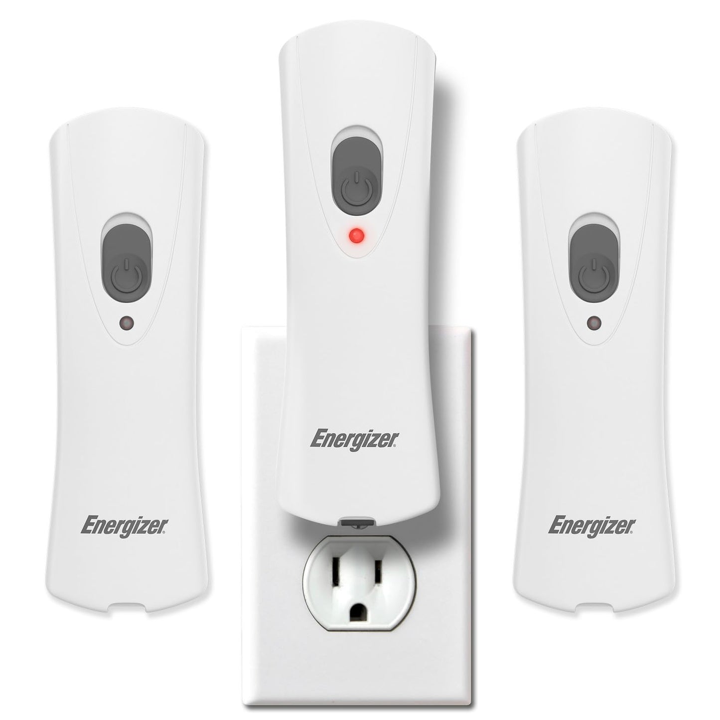 Energizer Weatheready Rechargeable Compact Handheld Light, Plug-in LED Emergency Flashlight, Automatic Turn-On, Built-in Battery Included, 3 Count