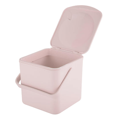 Kitchen Compost Bin – Countertop Food Waste Caddy with Easy Wipe Clean Interior – Made in the UK - 3.5L (0.9 gal.) (Dusty Pink)