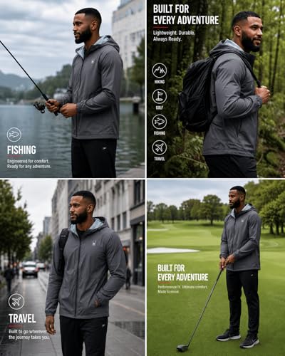 Spyder Mens Rain Jacket - Waterproof Lightweight Hooded Windbreaker
