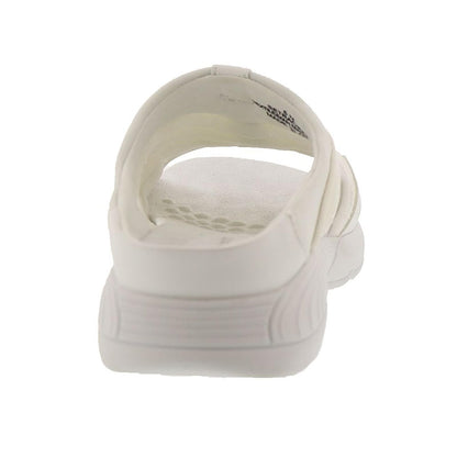 Easy Spirit Women's TRACIEE2 Flat Sandal, White 140, 7.5 Wide