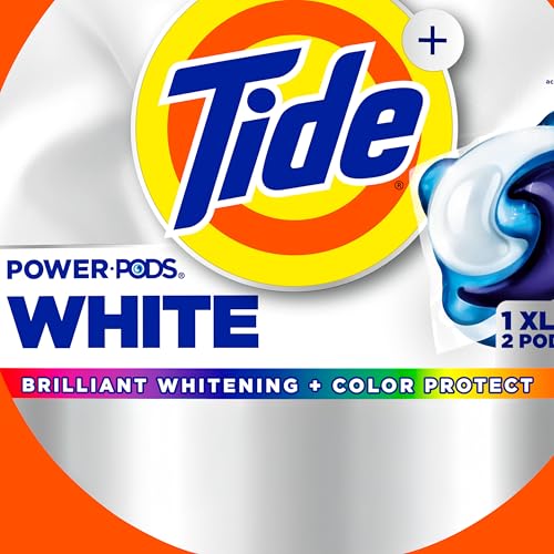 Tide Power PODS Plus Ultra OXI White and Bright Laundry Detergent, Advanced Stain Removal and Whitening Power, 63 Count
