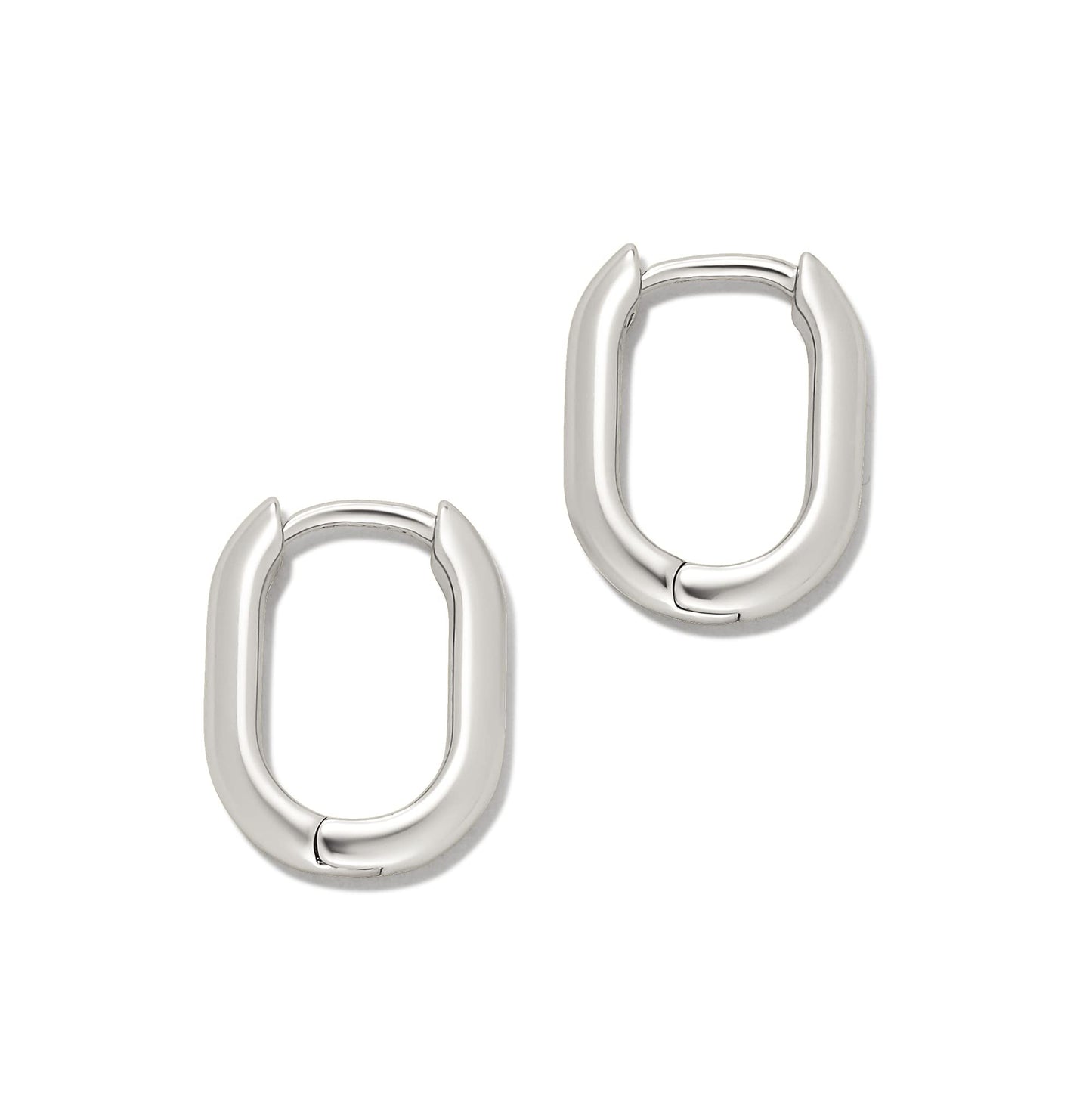 Amazon Essentials Sterling Silver Plated Modern Oval Hoop 15mm, Silver