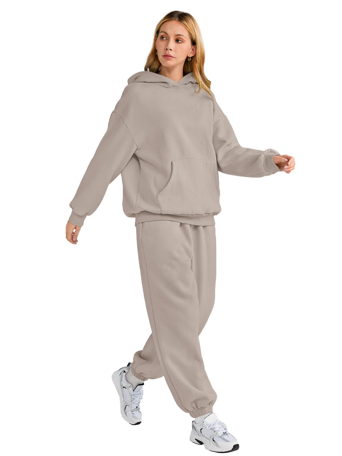 AUTOMET Women 2 Piece Outfits 2025 Plus Size Fall Vacation Fashion Lounge Set Airport Travel Pants Leisure Winter Clothes Sweatsuits CoffeeGrey M