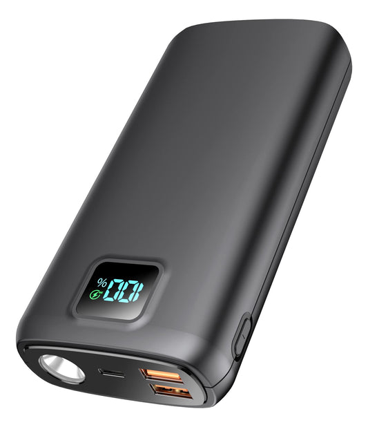 Portable-Charger-Power-Bank - 40000mAh Power Bank PD 30W and QC 4.0 Quick Charging Built-in Bright flashlight LED Display 2 USB 1Type-C Output for Most Electronic Devices on The Market(Carbon Black)